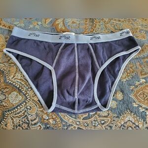 2xist Men's Navy Briefs with Light Gray Trim
